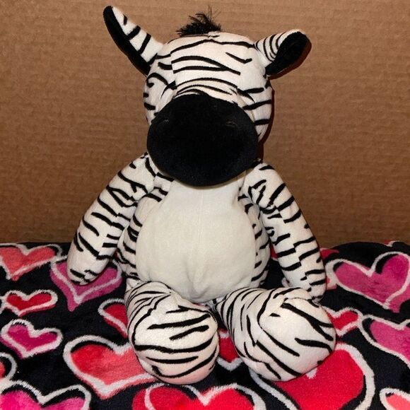 Manhattan Toy Company Huggables 15” Black and White Soft Cuddly Zoe Zebra Plush - Picture 2 of 7